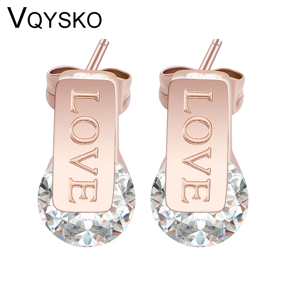 Fashion Love Stamped Earrings For Women High Quality Stainless Steel Jewelry Earring with Cubic Zirconia Stones
Fashion Love Stamped Earrings For Women High Quality Stainless Steel Jewelry Earring with Cubic Zirconia Stones