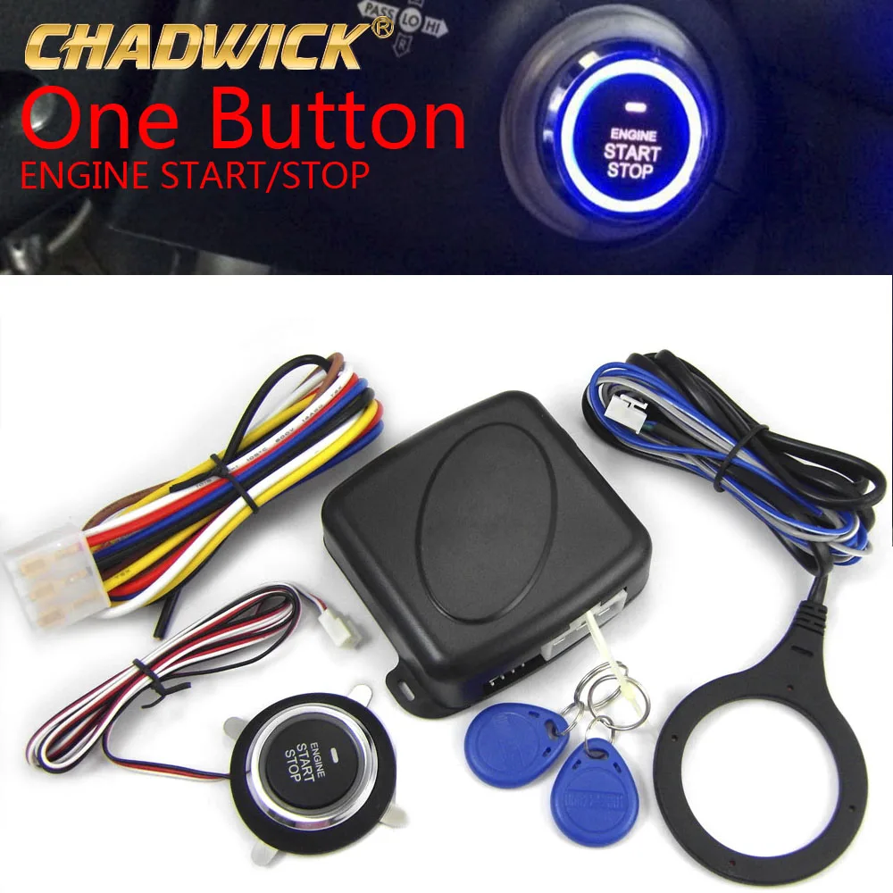 Engine Push Button Start Stop RFID Lock Ignition Switch Keyless Entry System Starter Anti-theft Car Alarm immobilizer CHADIWCK
Engine Push Button Start Stop RFID Lock Ignition Switch Keyless Entry System Starter Anti-theft Car Alarm immobilizer CHADIWCK