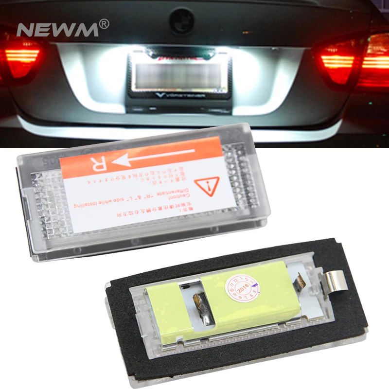 2 Pcs White 18 LED Error Free SMD License Plate Light For BMW E46 4D 5D Sedan