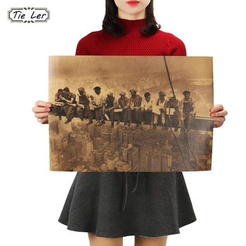 TIE LER Atop Skyscraper Lunch Time Classic Photography Kraft Paper Poster Bar Cafe Home Decor Wall Sticker 51.5X36cm
TIE LER Atop Skyscraper Lunch Time Classic Photography Kraft Paper Poster Bar Cafe Home Decor Wall Sticker 51.5X36cm
