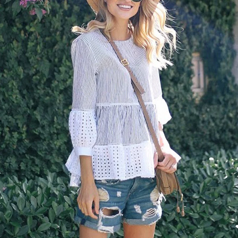 Clearance Sale Autumn Winter Lace Patchwork Female Blouse Shirt Casual Striped Shirt Long Sleeve Blouse Women Tops Blusas L220
Clearance Sale Autumn Winter Lace Patchwork Female Blouse Shirt Casual Striped Shirt Long Sleeve Blouse Women Tops Blusas L220