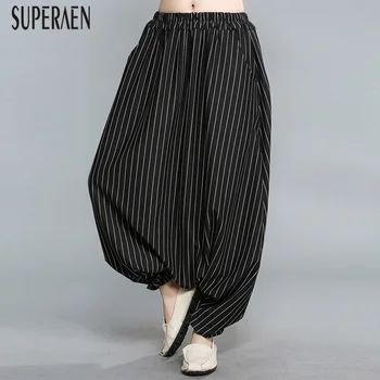 SuperAen New Fashion Women Harem Pants Wild Cotton Elastic Waist Striped Spring and Summer New 2019 Loose Pluz Size Long Pants
SuperAen New Fashion Women Harem Pants Wild Cotton Elastic Waist Striped Spring and Summer New 2019 Loose Pluz Size Long Pants