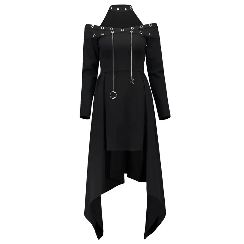 JieZuoFang 2019 Women Harajuku Gothic Dress Sexy Halter Midi Halloween Black Women Wedding Party Dress Vampire Punk Star Rivets
JieZuoFang 2019 Women Harajuku Gothic Dress Sexy Halter Midi Halloween Black Women Wedding Party Dress Vampire Punk Star Rivets