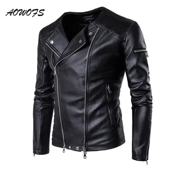 AOWOFS 2019 Spring Leather Jackets Men Collarless Motorcycle Jackets for Men Slim Fit Zippers Mens Jackets Coats Leather Biker
AOWOFS 2019 Spring Leather Jackets Men Collarless Motorcycle Jackets for Men Slim Fit Zippers Mens Jackets Coats Leather Biker