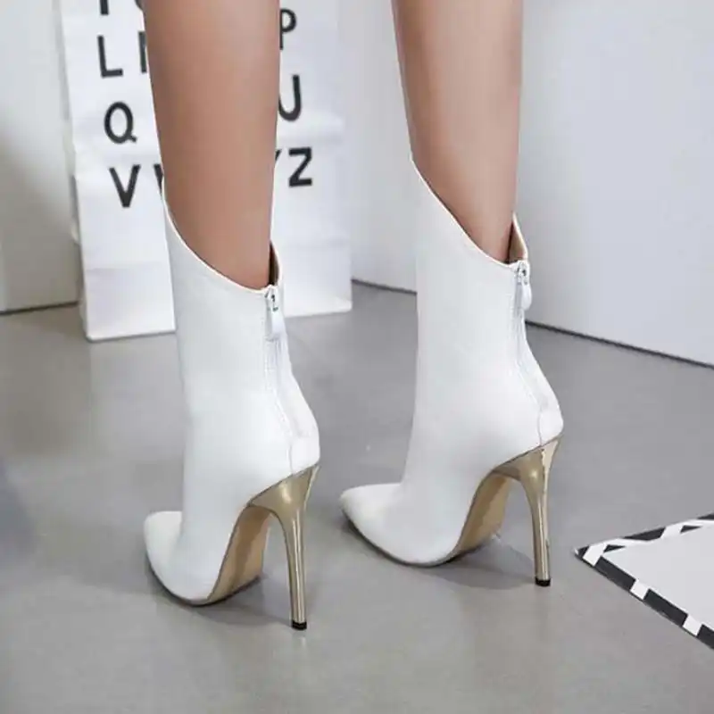 white boots with zipper