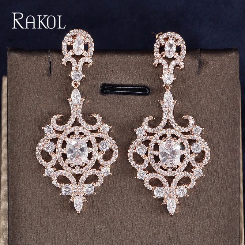 RAKOL Vintage Chandelier Wedding Party Jewelry Accessories Gorgeous Cubic Zirconia Big Long Luxury Bridal Earring For Women
RAKOL Vintage Chandelier Wedding Party Jewelry Accessories Gorgeous Cubic Zirconia Big Long Luxury Bridal Earring For Women