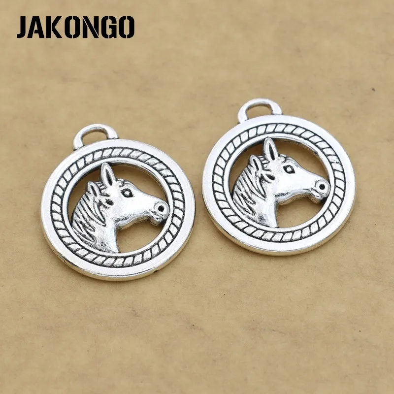 JAKONGO Antique Silver Plated Horse Head Charms Pendant for Jewelry Making Bracelet Accessories DIY Handmade 25mm 8PCS/lot
JAKONGO Antique Silver Plated Horse Head Charms Pendant for Jewelry Making Bracelet Accessories DIY Handmade 25mm 8PCS/lot