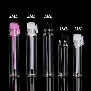 

MAANGE 100pcs Mini 1-2ml Atomizer Glass bottle Spray Refillable Perfume Empty Essential Oil Sample Gift Bottle