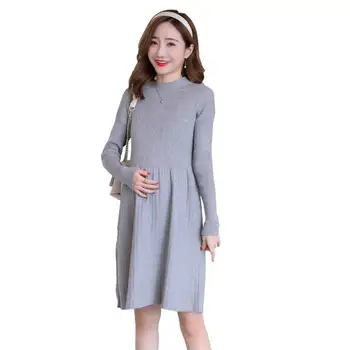 2019 Autumn Winter Elegant Maternity Long Sleeve Knitted Dresses Pregnant Women Thick Solid Sweater Dress Pregnancy Clothes Q283
2019 Autumn Winter Elegant Maternity Long Sleeve Knitted Dresses Pregnant Women Thick Solid Sweater Dress Pregnancy Clothes Q283