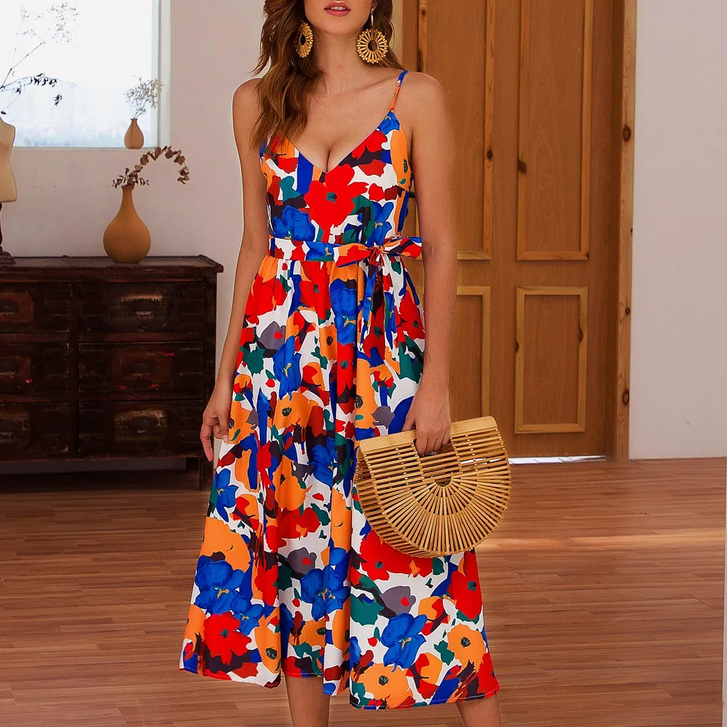 Boho Women Summer Fashion Casual V-Neck Sexy Holiday Floral Sashes Maxi Kaftan Party Dress V-neck Bow Beach travelSun Dresses 50
Boho Women Summer Fashion Casual V-Neck Sexy Holiday Floral Sashes Maxi Kaftan Party Dress V-neck Bow Beach travelSun Dresses 50