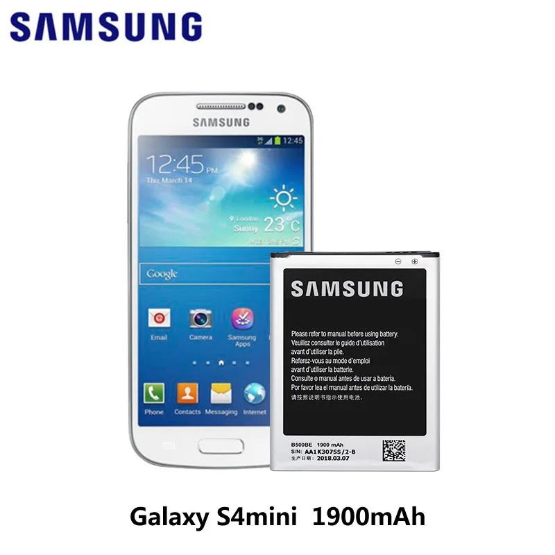 Original Samsung Battery for Samsung Galaxy S4 Mini i9195 i9190 i9192 i9197 i9198 I435 I257 E370K B500BE 4 Pin With NFC 1900mAh
Original Samsung Battery for Samsung Galaxy S4 Mini i9195 i9190 i9192 i9197 i9198 I435 I257 E370K B500BE 4 Pin With NFC 1900mAh