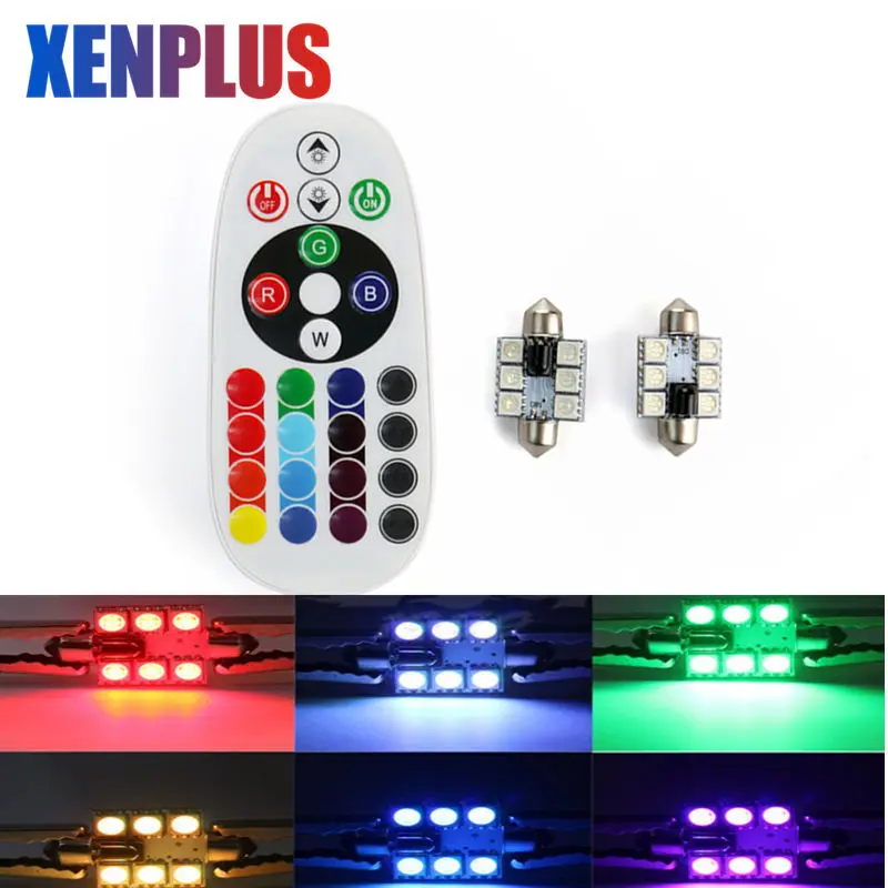 Xenplus 2PCS RGB Festoon 6SMD 5050 LED Dome Light 36mm C5W Reading light Flash Strobe 16 Models Remote Control DC 12V
Xenplus 2PCS RGB Festoon 6SMD 5050 LED Dome Light 36mm C5W Reading light Flash Strobe 16 Models Remote Control DC 12V