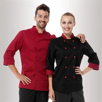 Wholesale Retail Checkedout Custom Logo Long Sleeves Chef Uniform Men Women Polyester Cotton Waiter Uniforms S-3XL Free Shipping
Wholesale Retail Checkedout Custom Logo Long Sleeves Chef Uniform Men Women Polyester Cotton Waiter Uniforms S-3XL Free Shipping