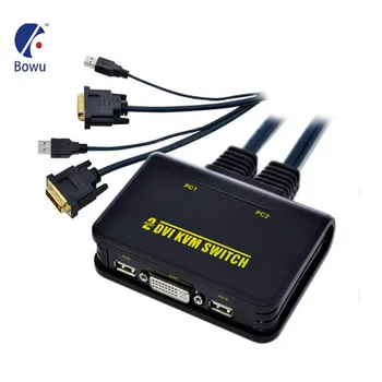 2-Port Keyboard Hotkey switching 1X2 Ports Non-powerded Mouse converter DVI KVM Switch Control 2 computer from a singles console
2-Port Keyboard Hotkey switching 1X2 Ports Non-powerded Mouse converter DVI KVM Switch Control 2 computer from a singles console