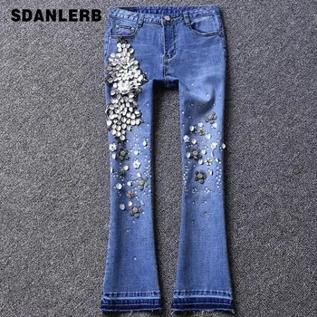 Plus Size Diamond Cotton Flare Jeans 2019 Spring Women Sequined Jeans Stretch Embroidery Skinny Jeans
Plus Size Diamond Cotton Flare Jeans 2019 Spring Women Sequined Jeans Stretch Embroidery Skinny Jeans
