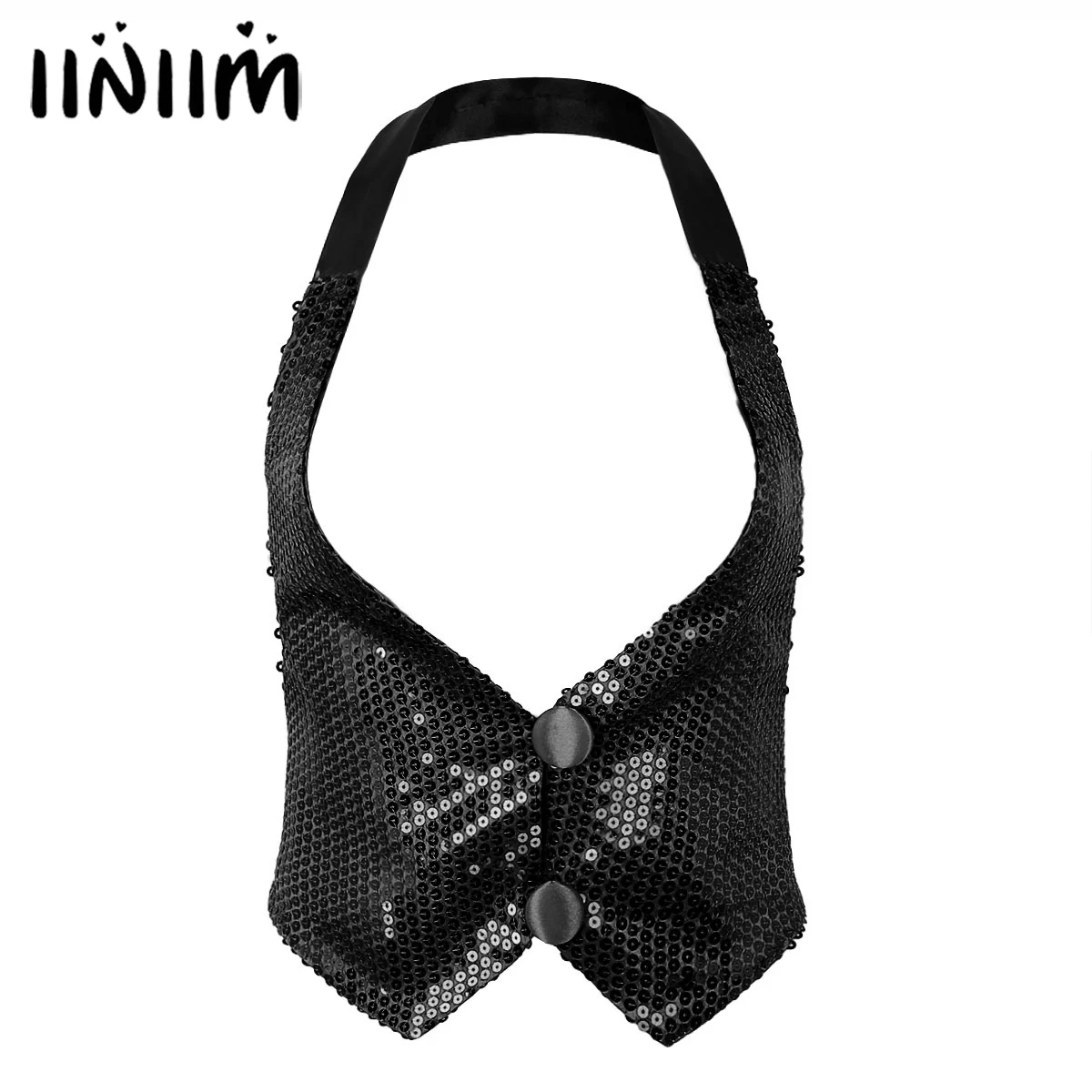 iiniim Womens Stage Costume Shiny Sparky Sequins Backless Halter Neck Vest Waistcoat Night Clubwear Jazz Dance Costumes Tank Top
iiniim Womens Stage Costume Shiny Sparky Sequins Backless Halter Neck Vest Waistcoat Night Clubwear Jazz Dance Costumes Tank Top
