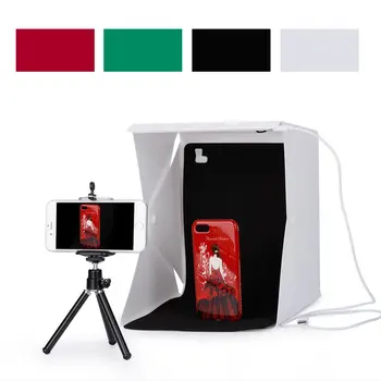 JMFOTO Mini Folding Studio Light Box with LED Foldable Portable Photo Lighting Studio 4 Colors Background Shooting Tent Box Kit
JMFOTO Mini Folding Studio Light Box with LED Foldable Portable Photo Lighting Studio 4 Colors Background Shooting Tent Box Kit