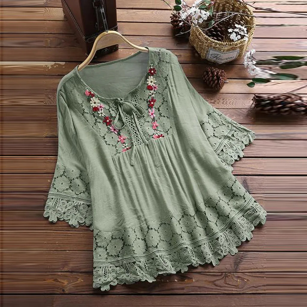 tshirt Camisetas Verano Mujer 2019 Women Tshirt Women S-5XL Summer Vogue Vintage Lace Patchwork Bow o-Neck Three Quarter Top Z4
tshirt Camisetas Verano Mujer 2019 Women Tshirt Women S-5XL Summer Vogue Vintage Lace Patchwork Bow o-Neck Three Quarter Top Z4