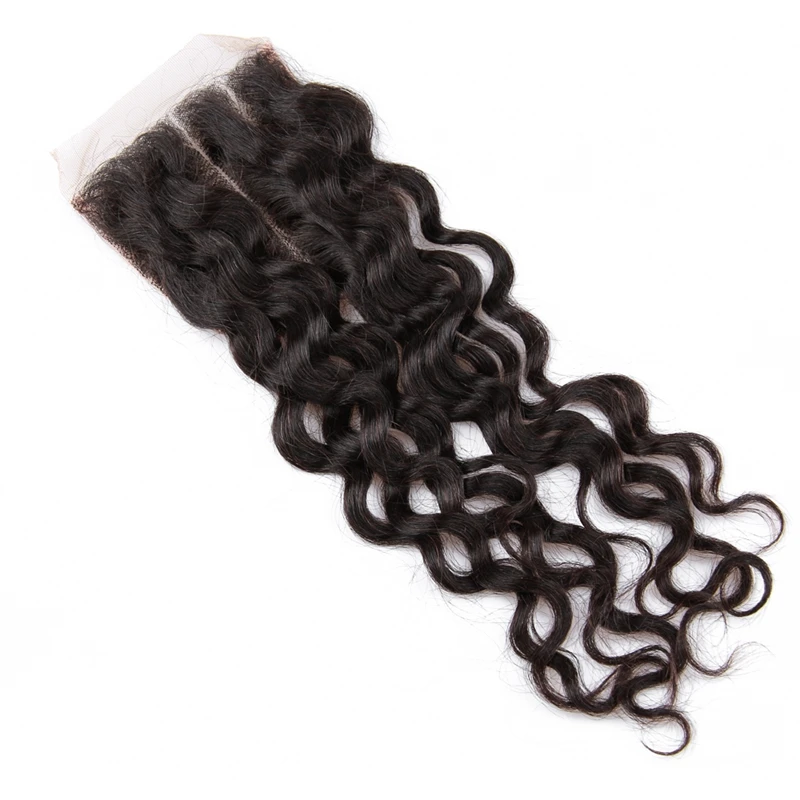 Hot Beauty Hair Lace Closure Water Wave 44 Lace Closure Brazilian Remy Human Hair 10-20 Inch Closure (11)