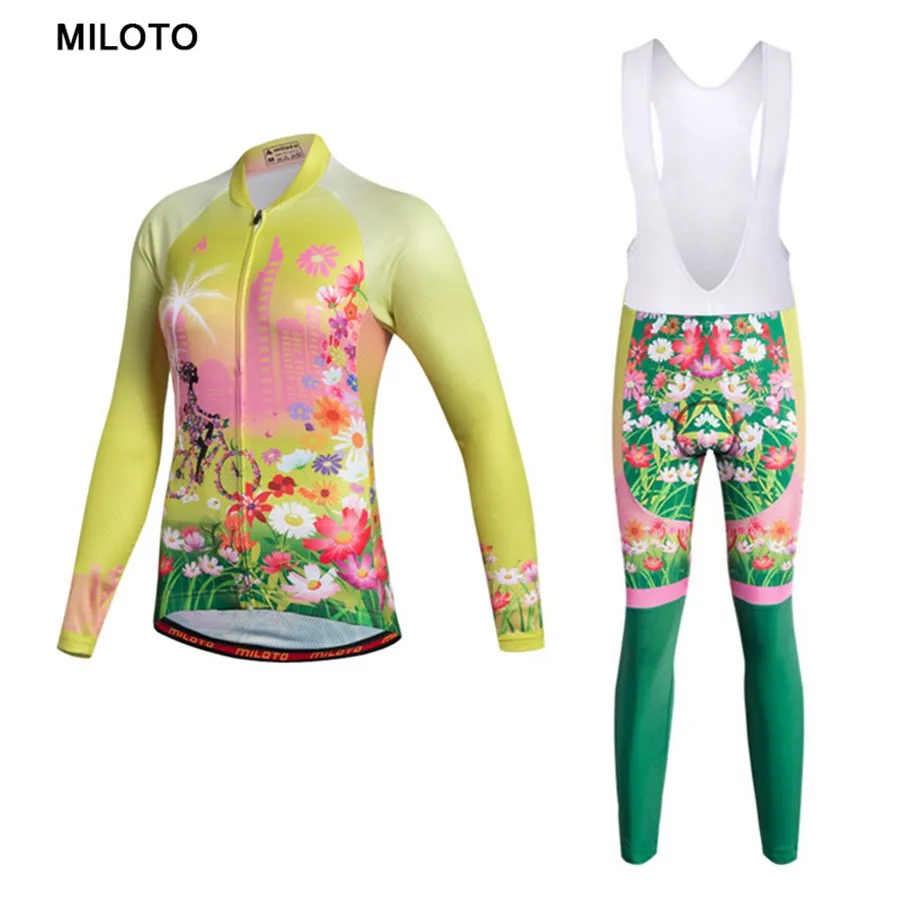 

Miloto Long Sleeve Cycling Jersey Women Racing mtb Bike Jersey cycling clothing maillot ciclismo roupa ciclismo Cycling set