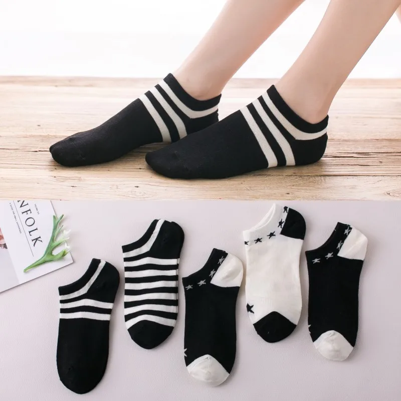 5 pairs black white Women's Short Socks cartoon Female Low Cut Ankle Sock Summer Spring Girl Simple Cotton Sock
5 pairs black white Women's Short Socks cartoon Female Low Cut Ankle Sock Summer Spring Girl Simple Cotton Sock