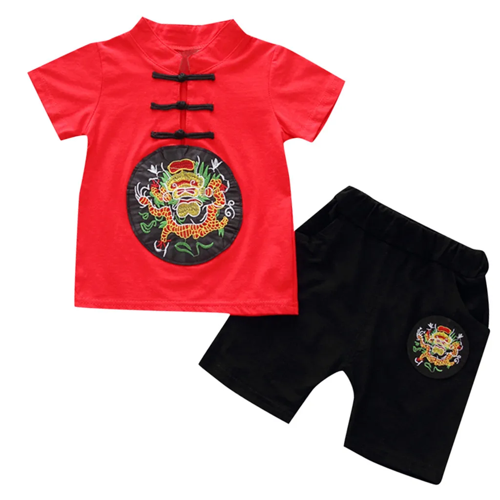 Traditional Chinese Red Dragon Element Toddler Kids Baby Boys Girls Embroidery T Shirt Tops+ Shorts Outfits Clothes Set 19June25
Traditional Chinese Red Dragon Element Toddler Kids Baby Boys Girls Embroidery T Shirt Tops+ Shorts Outfits Clothes Set 19June25