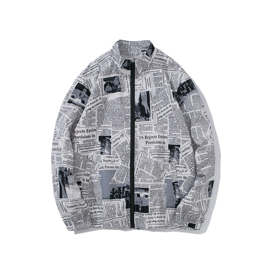 College Bomber Jacket Men Japan Streetwear Newspaper Printed Harajuku Mens Jackets Street Hip Hop Windbreaker Korean Fashion
College Bomber Jacket Men Japan Streetwear Newspaper Printed Harajuku Mens Jackets Street Hip Hop Windbreaker Korean Fashion