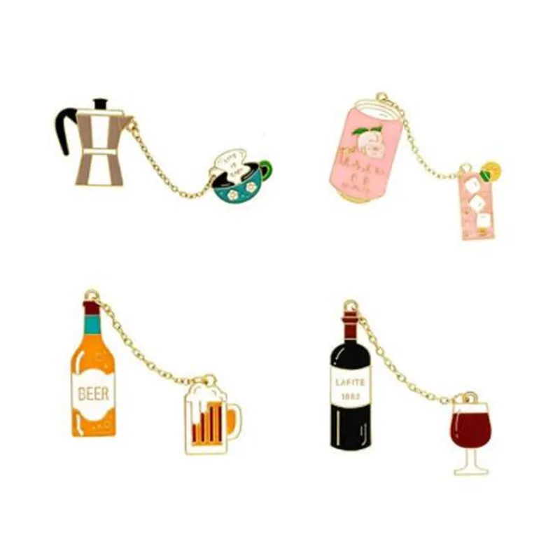 WKOUD Cute Cartoon Funny Enamel Coffee Cup Red Wine Juice Beer Brooch Jean Bag Button Badge Pin For Women Girl Part Jewelry Gift
WKOUD Cute Cartoon Funny Enamel Coffee Cup Red Wine Juice Beer Brooch Jean Bag Button Badge Pin For Women Girl Part Jewelry Gift