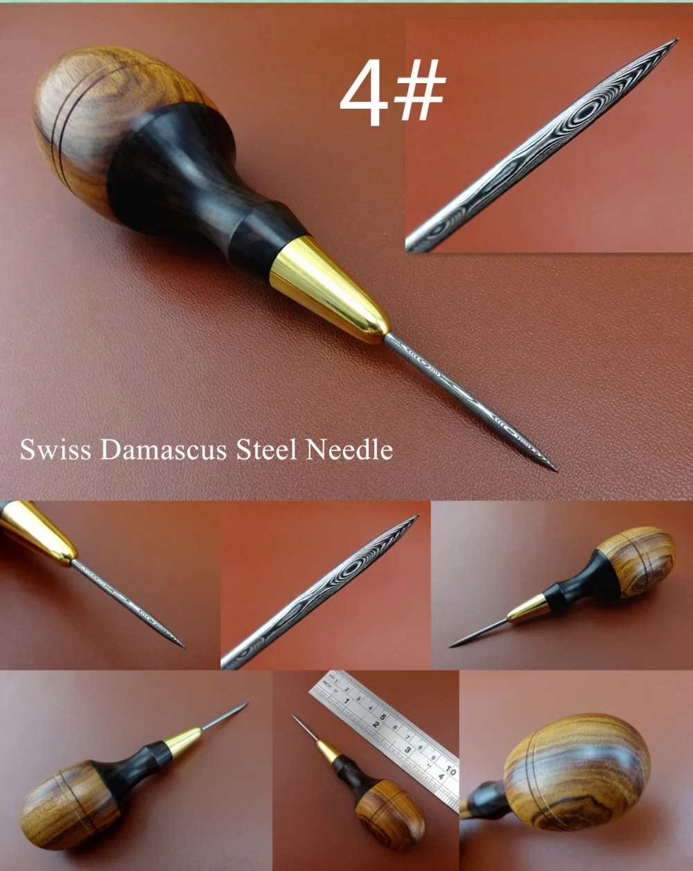 One Leather Craft Sewing Stitching Swiss Damascus Stainless Steel Blade Hardwood Handle Round Awl Tool Punch Chisel Knife Cutter 
One Leather Craft Sewing Stitching Swiss Damascus Stainless Steel Blade Hardwood Handle Round Awl Tool Punch Chisel Knife Cutter