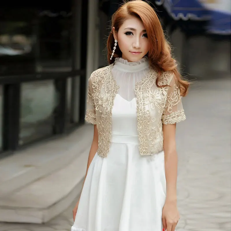 Dangal Bolero Women Lace Wedding Bolero White Black Golden Thin Summer Jacket Women Evening Bolero SeeThrough Embroidery 
Dangal Bolero Women Lace Wedding Bolero White Black Golden Thin Summer Jacket Women Evening Bolero SeeThrough Embroidery