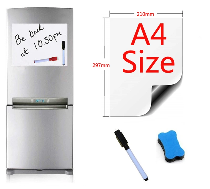 A4 Size 210x297mm Magnetic Whiteboard Fridge Magnets Presentation Boards Home Kitchen Message Boards Writing Sticker 1Pen1eraser
A4 Size 210x297mm Magnetic Whiteboard Fridge Magnets Presentation Boards Home Kitchen Message Boards Writing Sticker 1Pen1eraser