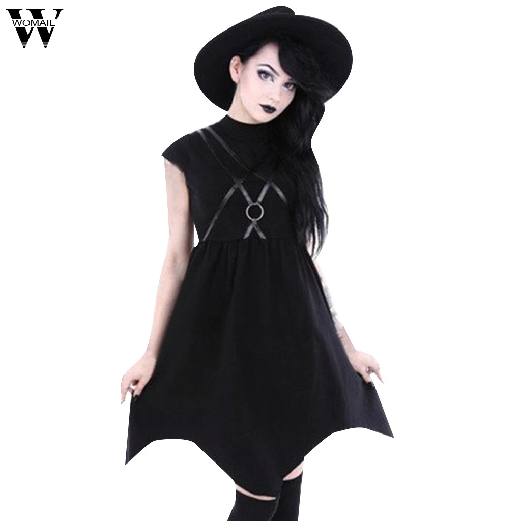 Womail Casual Dresses Women's Summer Knee Length Regular Gothic Street Punk Wind Cosplay Dresses For Ladies June3 Vestido
Womail Casual Dresses Women's Summer Knee Length Regular Gothic Street Punk Wind Cosplay Dresses For Ladies June3 Vestido