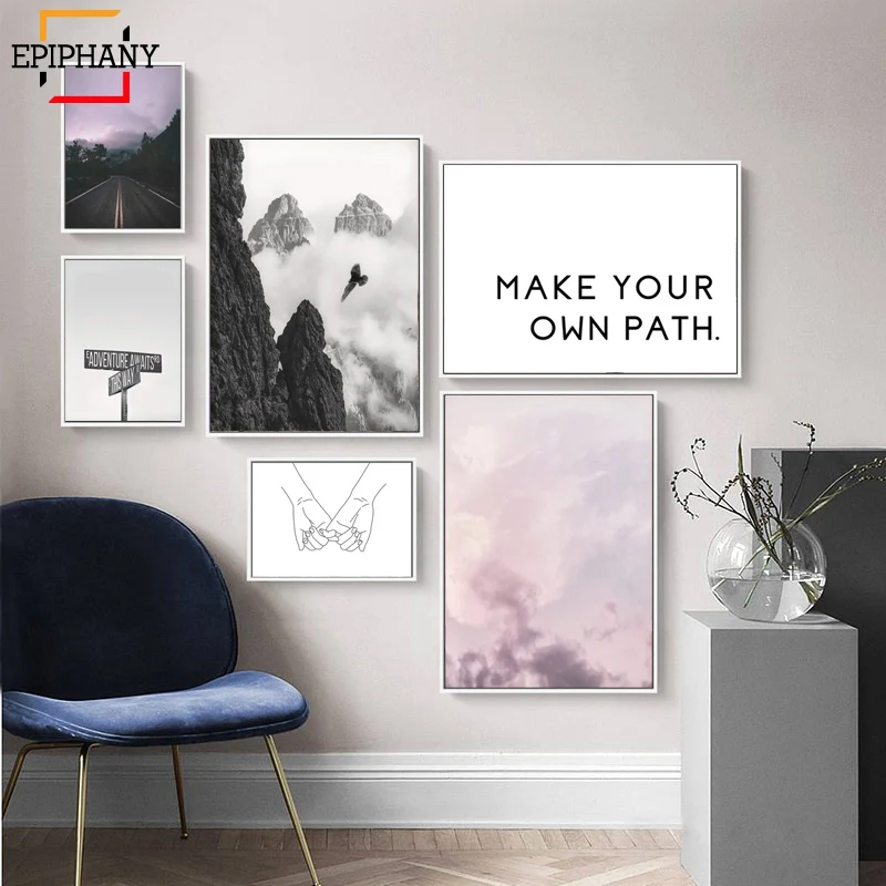 Modern Wall Art Gallery Print Travel Quotes Inspirational Poster Mountain Cloud Landscape Painting Nordic Style Wall Pictures
Modern Wall Art Gallery Print Travel Quotes Inspirational Poster Mountain Cloud Landscape Painting Nordic Style Wall Pictures