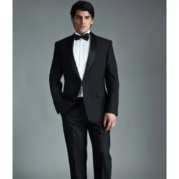 Black Men Suit For Wedding Grooms Tuxedos terno masculino 2017 Two Piece Mens Suits Slim Fit Groomsmen (Jacket+Pant+bow tie)
Black Men Suit For Wedding Grooms Tuxedos terno masculino 2017 Two Piece Mens Suits Slim Fit Groomsmen (Jacket+Pant+bow tie)