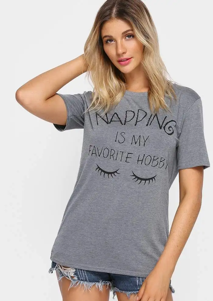 2019 new stylish gray polyester ladies short-sleeved shirt Cute eyelashes alphabet printed female-T-Shirt girls T-shirt
2019 new stylish gray polyester ladies short-sleeved shirt Cute eyelashes alphabet printed female-T-Shirt girls T-shirt