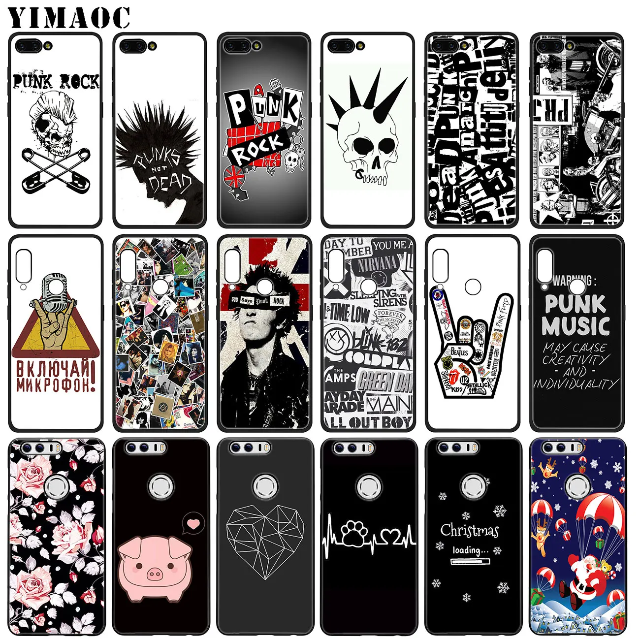 YIMAOC Punk Rock Soft Silicone Phone Case for Huawei Honor 20 Pro 8C 8X 8 9 9X 10 Lite 7X 7A Pro flower Black Cover
YIMAOC Punk Rock Soft Silicone Phone Case for Huawei Honor 20 Pro 8C 8X 8 9 9X 10 Lite 7X 7A Pro flower Black Cover