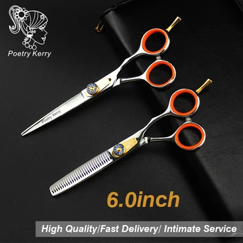6 inch poem Kerry "Professional hair Barber scissors set straight scissors and curved pieces hair care & styling
6 inch poem Kerry "Professional hair Barber scissors set straight scissors and curved pieces hair care & styling