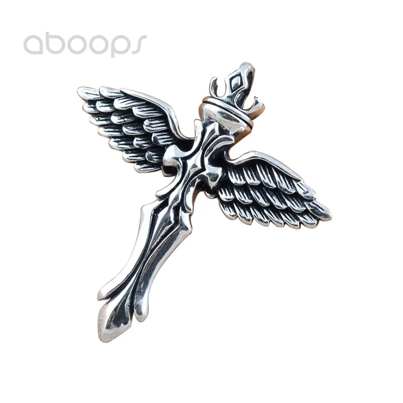 Vintage 925 Sterling Silver Angel Wing Feather Cross Necklace Pendant for Men Free Shipping
Vintage 925 Sterling Silver Angel Wing Feather Cross Necklace Pendant for Men Free Shipping