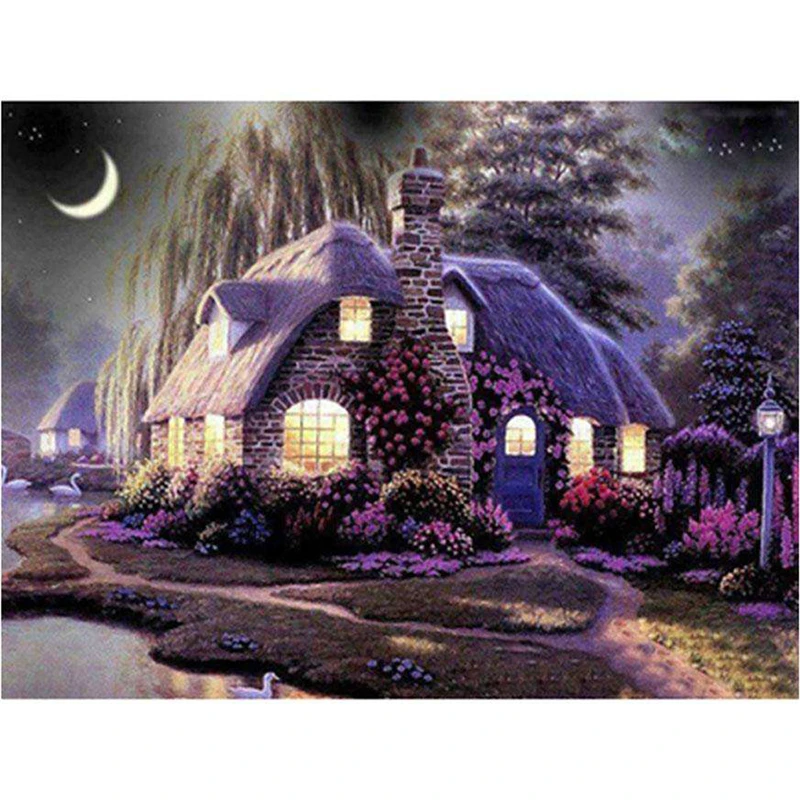 100% DIY 5D Diamond Painting Full Drill Round Purple Cottage Landscape Stitch Diamond Embroidery Patterns Home Decoration
100% DIY 5D Diamond Painting Full Drill Round Purple Cottage Landscape Stitch Diamond Embroidery Patterns Home Decoration
