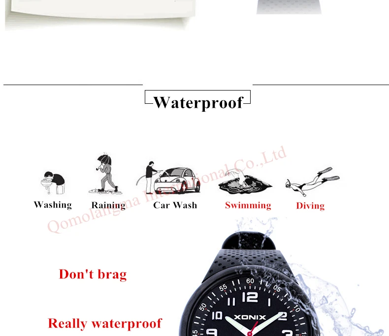 TOP Fashion Mens Watches Top Brand Luxury Sports Watches Waterproof 100M Quartz Watch Swimming Diving Hand Clock Montre Homme