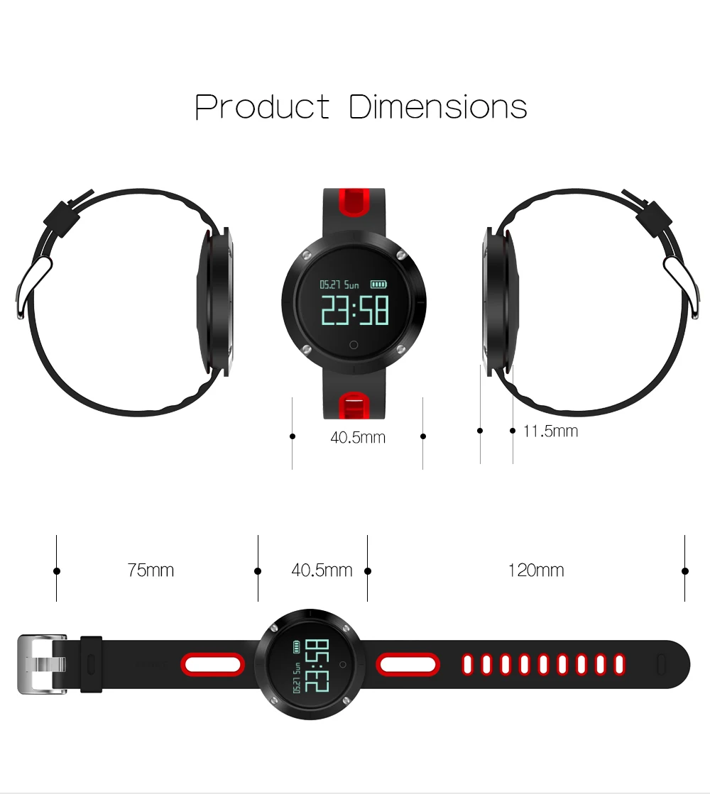 MAKIBES DM58 BLUETOOTH SPORTS HEART RATE SMART BAND WITH BLOOD PRESSURE MONITOR IP68 WATERPROOF WRISTBAND 237054 49