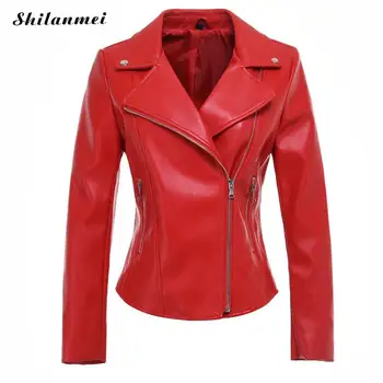 2018 Autumn Winter Leather Women Coats Hot Sale Motorcycle PU Leather Jacket Fashion Solid Red Zipper Female Outwear Jacket Coat
2018 Autumn Winter Leather Women Coats Hot Sale Motorcycle PU Leather Jacket Fashion Solid Red Zipper Female Outwear Jacket Coat