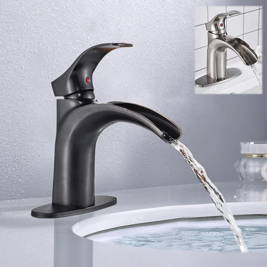 Bathroom Deck Mounted Basin Sink Faucet Waterfall Vanity Sink Mixer Tap Single Hole W/ 6" Cover Plate
Bathroom Deck Mounted Basin Sink Faucet Waterfall Vanity Sink Mixer Tap Single Hole W/ 6" Cover Plate