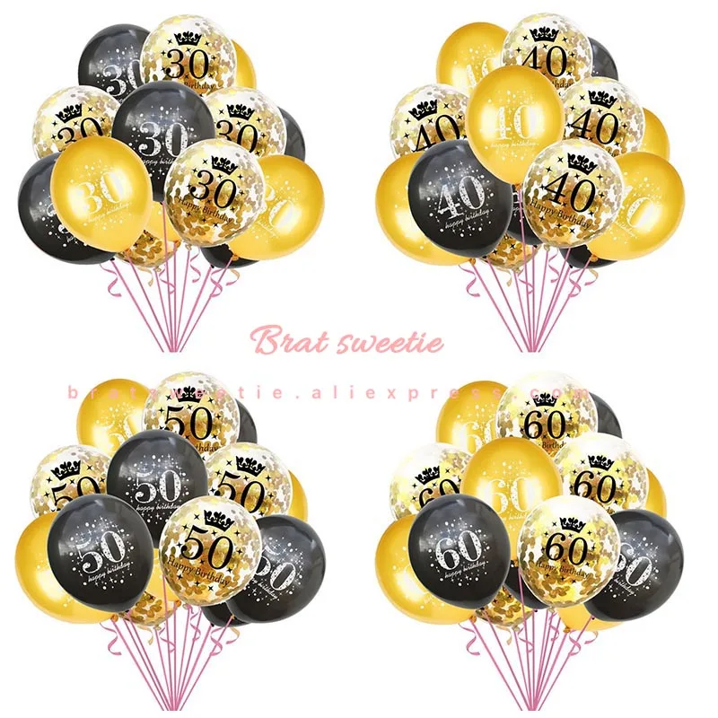 Happy Birthday Gold Black Latex Confetti Balloons Set 18 30 40 50 60 Birthday Party Decorations Adult Anniversary Party Supplies
Happy Birthday Gold Black Latex Confetti Balloons Set 18 30 40 50 60 Birthday Party Decorations Adult Anniversary Party Supplies