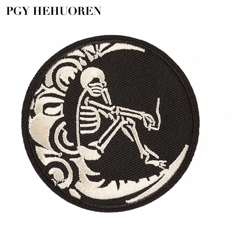 PGY 1PCS Punk Stickers Moon Skeleton Embroidered Patches for Clothes Applique Clothes Jackets Coats Washable Patches Decorations
PGY 1PCS Punk Stickers Moon Skeleton Embroidered Patches for Clothes Applique Clothes Jackets Coats Washable Patches Decorations