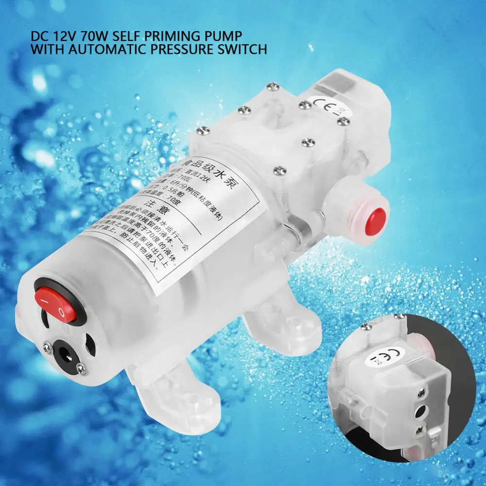 Water Pump DC 12V 70W Food Grade Self-priming Water Pump Diaphragm Water Pump with Switch bomba de agua pompa pompe a eau
Water Pump DC 12V 70W Food Grade Self-priming Water Pump Diaphragm Water Pump with Switch bomba de agua pompa pompe a eau