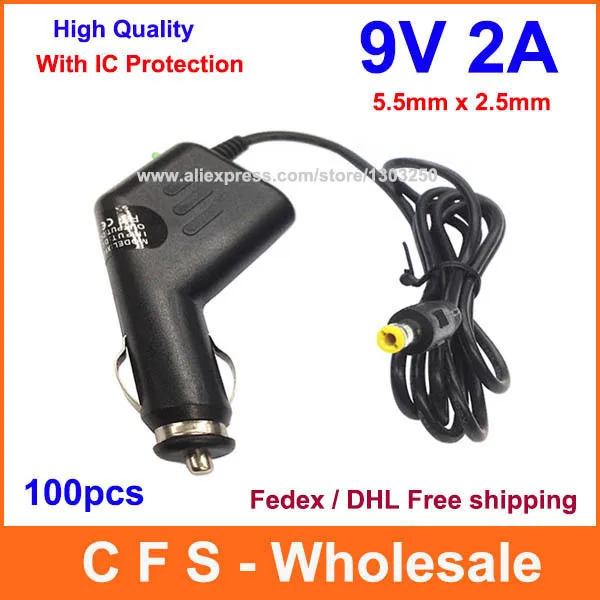 DHL Free shipping 9V 2A Auto Car Vehicle Power Charger Adapter Supply 9V 1A 5.5mm*2.5mm for Android Tablet PC 100pcs
DHL Free shipping 9V 2A Auto Car Vehicle Power Charger Adapter Supply 9V 1A 5.5mm*2.5mm for Android Tablet PC 100pcs