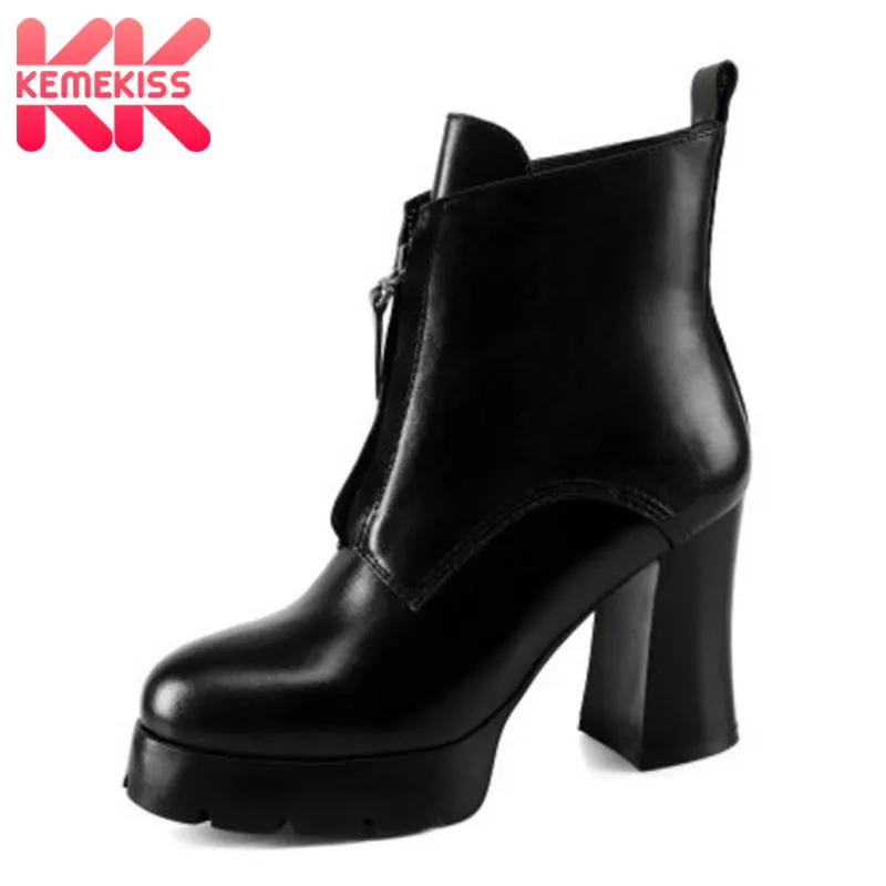 KemeKiss Women Real Leather Platform Boots Women High Heel Boots Mid Calf Winter Botas Warm Fur Shoes Woman Fotowear Size 34-40
KemeKiss Women Real Leather Platform Boots Women High Heel Boots Mid Calf Winter Botas Warm Fur Shoes Woman Fotowear Size 34-40