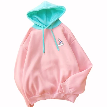 Women Hoodie Sweatshirt Causal Cute Sailboat Long Sleeve Fleece Drop Shoulder Jumper Spell Color Hooded Pullover Sudaderas Mujer
Women Hoodie Sweatshirt Causal Cute Sailboat Long Sleeve Fleece Drop Shoulder Jumper Spell Color Hooded Pullover Sudaderas Mujer