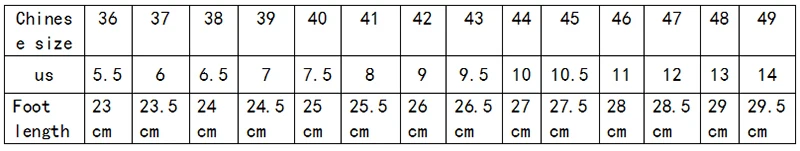 Skechers Shoe Size Chart